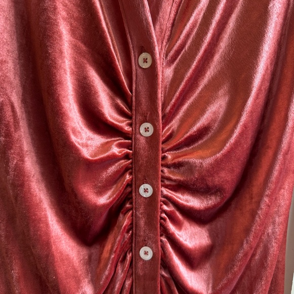 Free People Shayla Velvet Mini Dress — Terracotta (M) — NWT - Picture 4 of 6